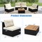 Costway 5 Piece Outdoor Furniture Set with Seat & Back Cushions Acacia Wood Tabletop